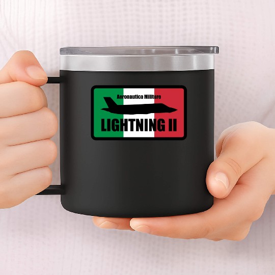 Italian F35 Lightning Small logo trending 14oz Stainless Steel Tumblers