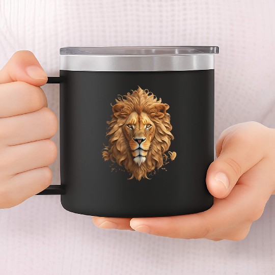 Lion 14oz Stainless Steel Tumblers Slim Fit Design