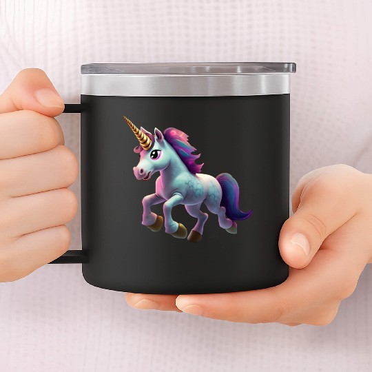 magic unicorn cartoon horse pony 14oz Stainless Steel Tumblers