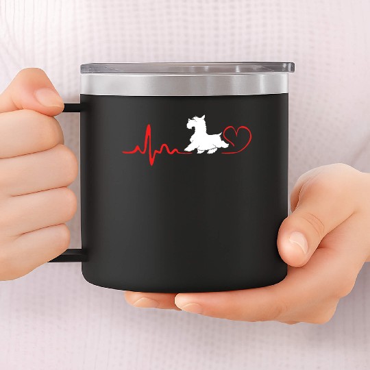 Scottie Dog Heartbeat Scottish Terrier 14oz Stainless Steel Tumblers