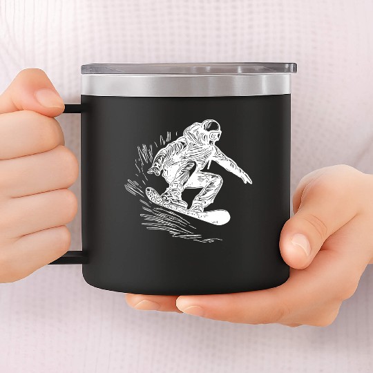 Snowboarding Jump Style Crass Snowboard Move 14oz Stainless Steel Tumblers