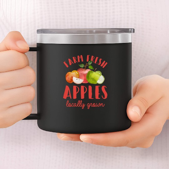 Apple Picking Farm Fresh Apples Farmer For Kids 14oz Stainless Steel Tumblers