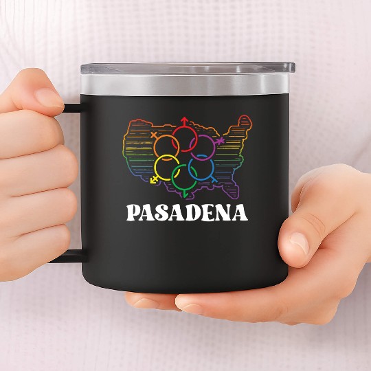 Pasadena Pride Month Pride Flag LGBT Community LGB 14oz Stainless Steel Tumblers