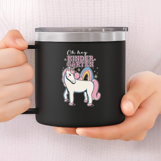 Rainbow and Unicorn Kindergarten Teacher 14oz Stainless Steel Tumblers
