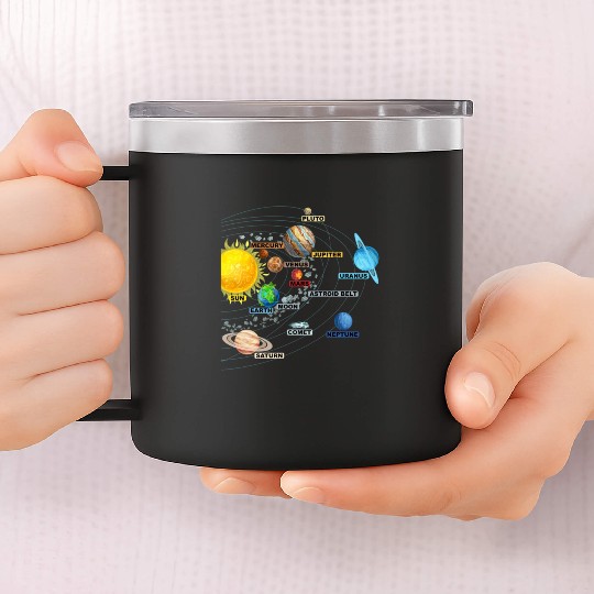 Solar System Planets Astronomy Space Science Girls 14oz Stainless Steel Tumblers