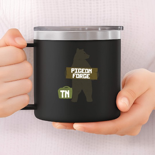 Pigeon Forge Tennessee Great Smoky Mountains Bear 14oz Stainless Steel Tumblers