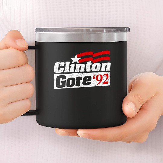 Clinton Gore Bill Clinton 92 Elect 14oz Stainless Steel Tumblers