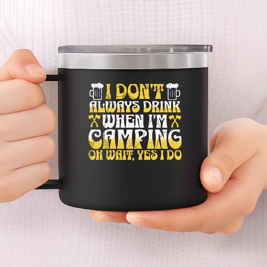 Funny Camper Beer Lover Campfire Bonding 14oz Stainless Steel Tumblers