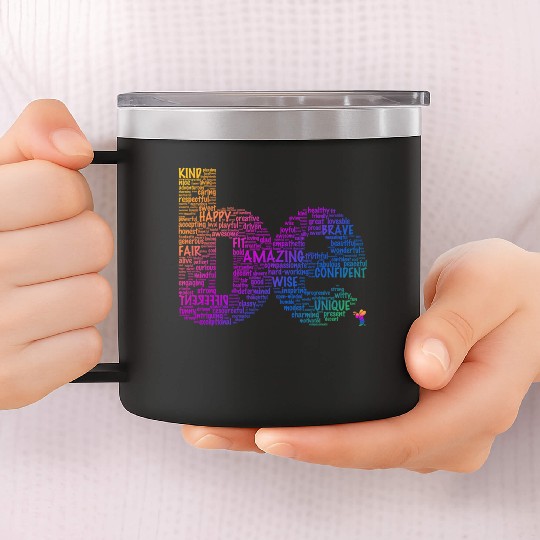 Inring Positive Word Be Colorful Letter 14oz Stainless Steel Tumblers