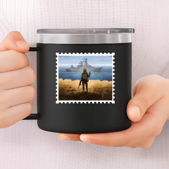 New Stamp Ukraine Flag Pride Ukrainian Postage 14oz Stainless Steel Tumblers