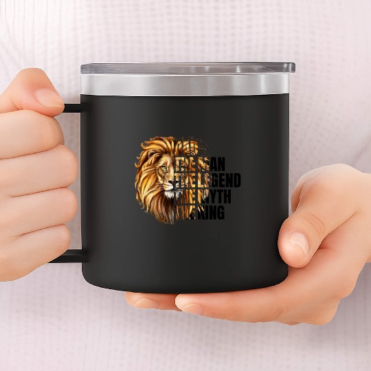 Dad the Man the Legend Leopard Lion Png 14oz Stainless Steel Tumblers