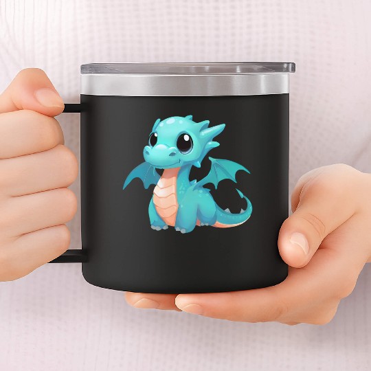 Baby Dragon Puppy 14oz Stainless Steel Tumblers