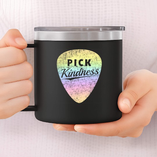 Pastel Rainbow Guitar Pick Pun Anti-Bullying Pick 14oz Stainless Steel Tumblers