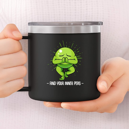 Peas Find Your Inner Peas Funny Vegetable Pun 14oz Stainless Steel Tumblers