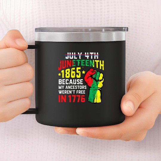 July 4Th Juneteenth 1865 African Melanin Black Pro 14oz Stainless Steel Tumblers