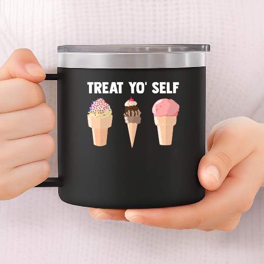 Ice Cream Treat Yo' Self Summertime Sherbet Gelato 14oz Stainless Steel Tumblers