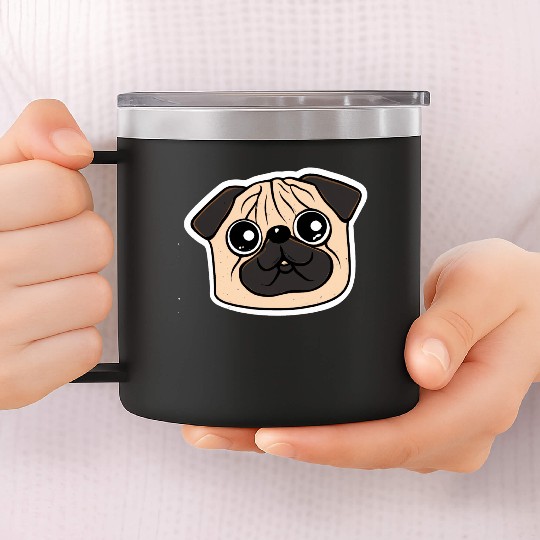 Cutest Pug Vintage Dog Lover Puppy Retro 14oz Stainless Steel Tumblers