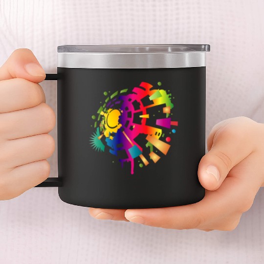colorful sound symbol for festival season 14oz Stainless Steel Tumblers
