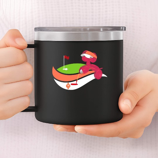 Summer Golf Balloon Dog 14oz Stainless Steel Tumblers