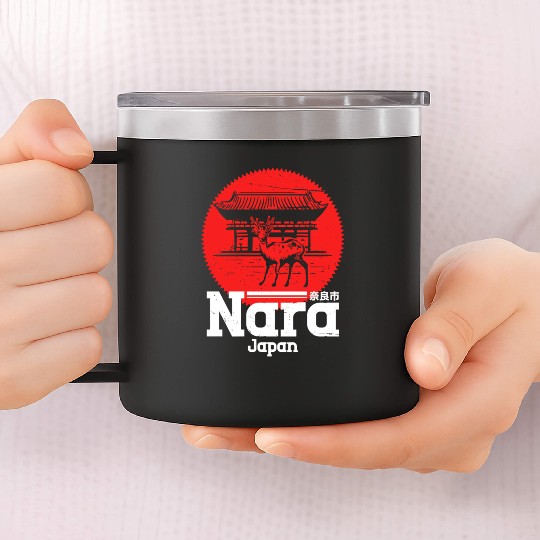 Nara, Japan City Vintage 14oz Stainless Steel Tumblers