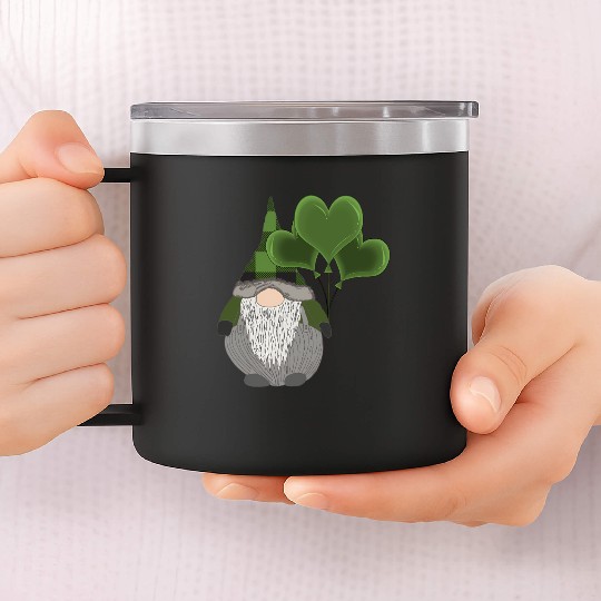 Irish Gnome St Patricks Day Heart Balloons 14oz Stainless Steel Tumblers
