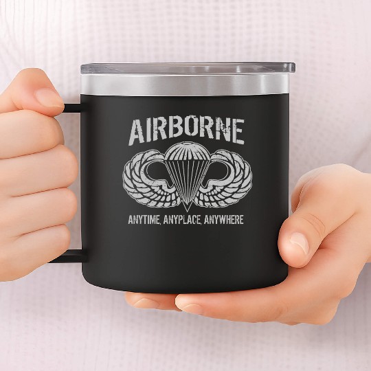 Army Airborne Paratrooper 14oz Stainless Steel Tumblers