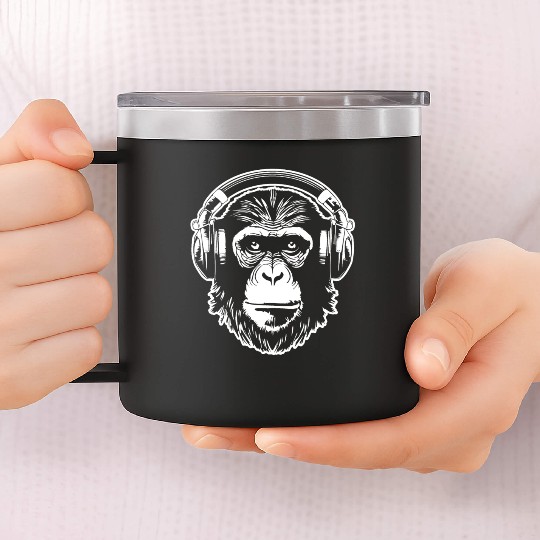 Ape Face Apes Apelike Jungle Primate 14oz Stainless Steel Tumblers