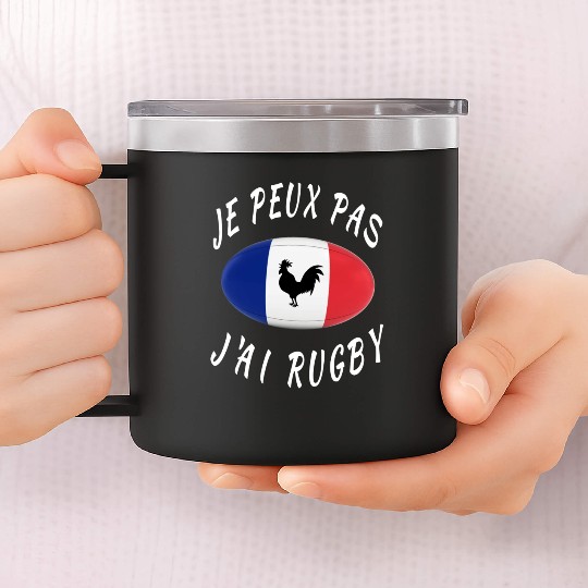 Je Peux Pas J ai Rugby France Rugby Cadeau 14oz Stainless Steel Tumblers