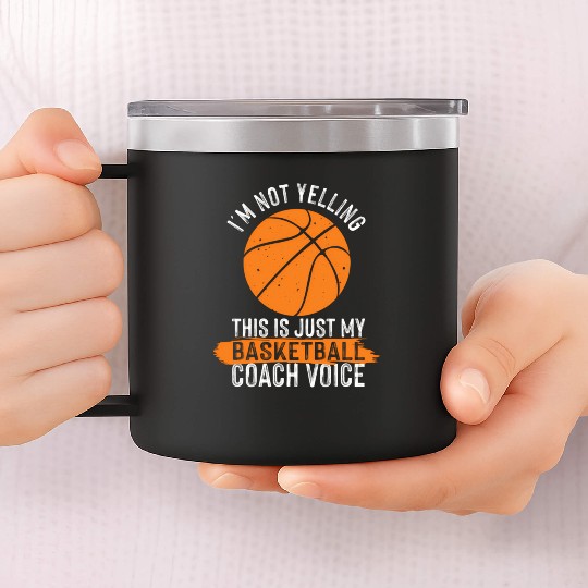 Basketball Coach Basketball Coaching Voice 14oz Stainless Steel Tumblers