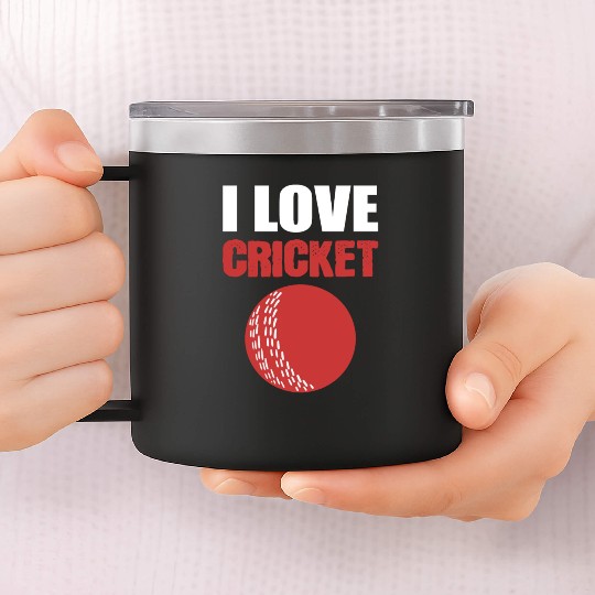 I Love Cricket Sport Coach Gift 14oz Stainless Steel Tumblers
