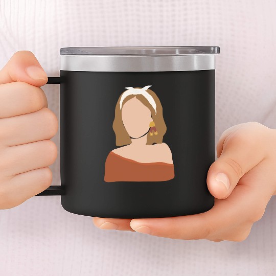 Boho Woman Light Brown Hair 14oz Stainless Steel Tumblers