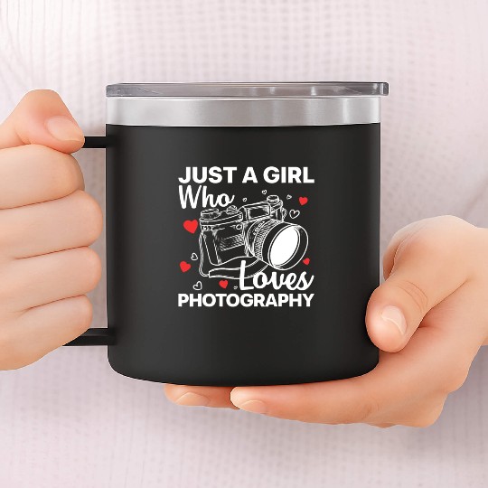 Photography Art For Women Girl Photographer Camera 14oz Stainless Steel Tumblers