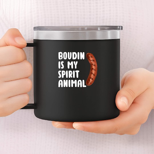 Boudin is My Spirit Animal, Funny Louisiana Cajun 14oz Stainless Steel Tumblers