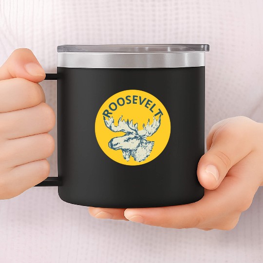 Teddy Roosevelt Bull Moose Py 14oz Stainless Steel Tumblers