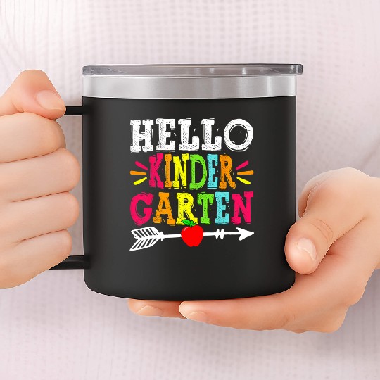 Hello Kindergarten Teacher Funny Back To School 14oz Stainless Steel Tumblers
