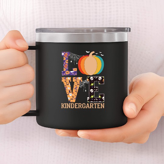 Love Pumpkin Candy Corn Halloween Love Costume Men 14oz Stainless Steel Tumblers