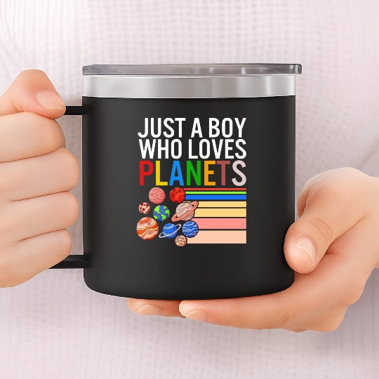Solar System 14oz Stainless Steel Tumblers, Just A Boy Who Loves Planets