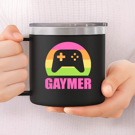 Gaymer Gamer And Nerd Gift 14oz Stainless Steel Tumblers