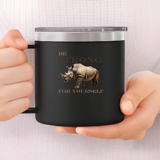 rhinoceros side view 14oz Stainless Steel Tumblers