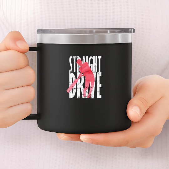 Straight Drive Cricket 14oz Stainless Steel Tumblers