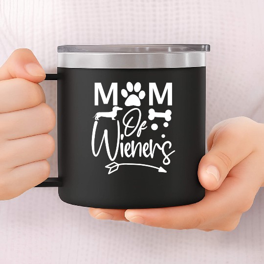 Dog Lover Gift Mom Of Wieners Dachshunds 14oz Stainless Steel Tumblers