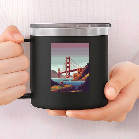 Golden Gate Bridge California 14oz Stainless Steel Tumblers, Golden Gate