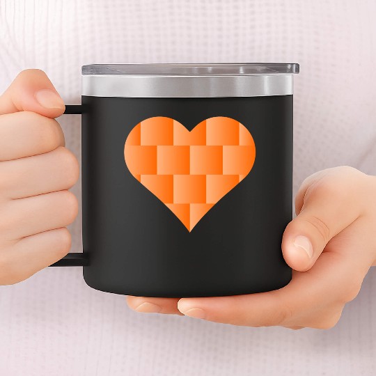 Orange Cute Heart Icon 14oz Stainless Steel Tumblers