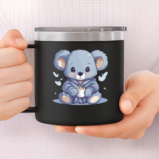 Chibi Koala in Pajamas 14oz Stainless Steel Tumblers