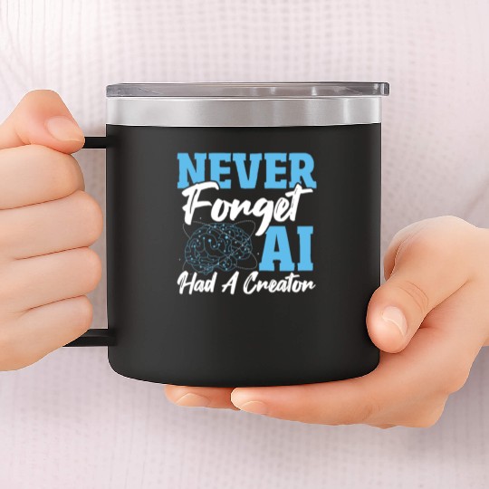 Robot AI Computer Scientist AI Machine Learning 14oz Stainless Steel Tumblers