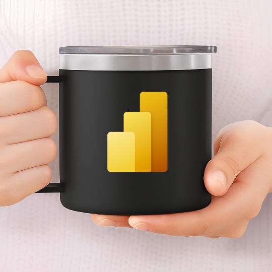 Power BI Logo, business intelligence software 14oz Stainless Steel Tumblers