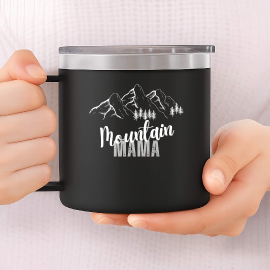 Mountain Mama, 3 Mountain peaks 14oz Stainless Steel Tumblers