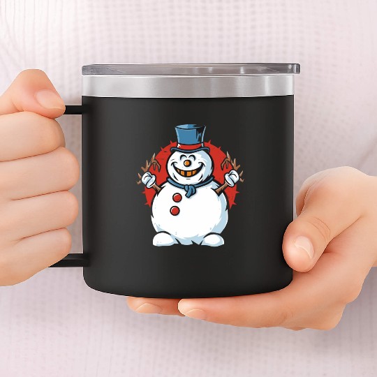frosty snowman creepy 14oz Stainless Steel Tumblers