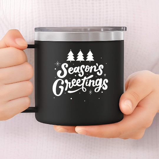 Seasons Greetings 14oz Stainless Steel Tumblers