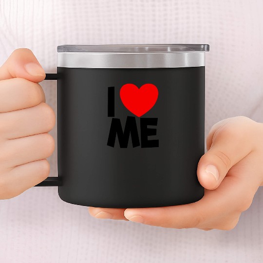 I Love Me Red Heart Self Love Affirmation 14oz Stainless Steel Tumblers